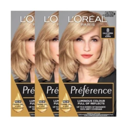 L’Oréal Paris 3 X L'Oreal Paris Preference Permanent Hair Colour - 8 California Light Blonde