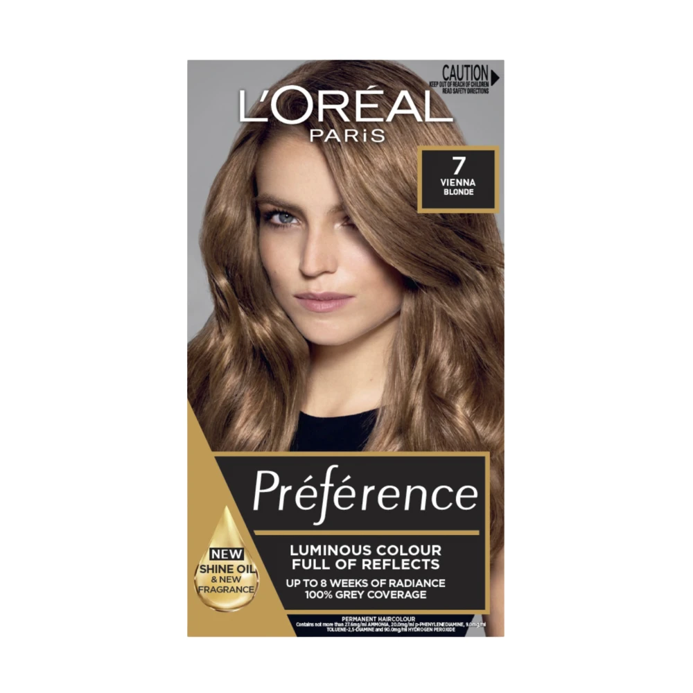 L’Oréal Paris Preference Permanent Hair Colour Bundle - 7 Vienna Dark Blonde (3 Pack) 4 L’Oréal Paris Preference Permanent Hair Colour Bundle - 7 Vienna Dark Blonde (3 Pack) - Image 2