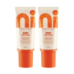 Natural Instinct Clean Tinted Fluid Face Sunscreen SPF 50+ - 2 x 70mL Bundle