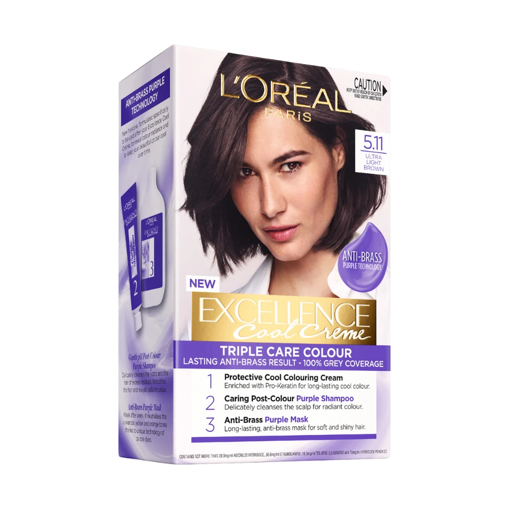 L’Oréal Paris Excellence Cool Creme 5.11 Ultra Light Brown (3 x Pack) 4 L’Oréal Paris Excellence Cool Creme 5.11 Ultra Light Brown (3 x Pack) - Image 2