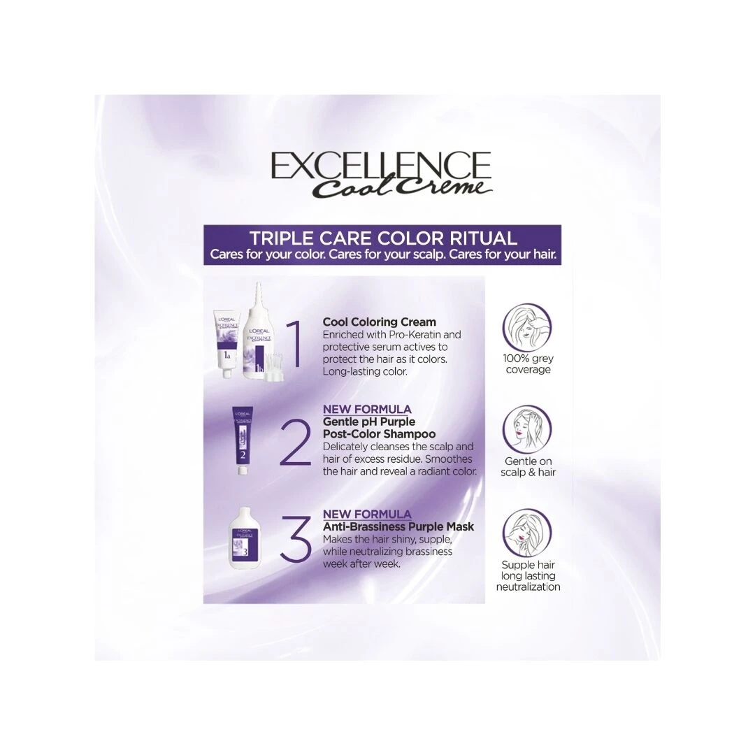 L’Oréal Paris Excellence Cool Creme 5.11 Ultra Light Brown (3 x Pack) 5 L’Oréal Paris Excellence Cool Creme 5.11 Ultra Light Brown (3 x Pack) - Image 3