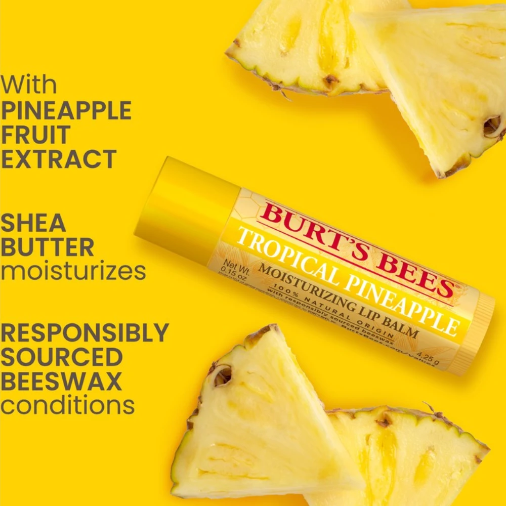 6 X Burt's Bees Tropical Pineapple Lip Balm 4.25g 6 6 X Burt's Bees Tropical Pineapple Lip Balm 4.25g - Image 4