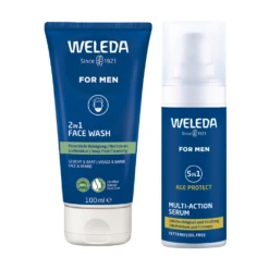 Weleda Men's Skincare Duo: Face Wash 100mL & Multi-Action Serum 30mL
