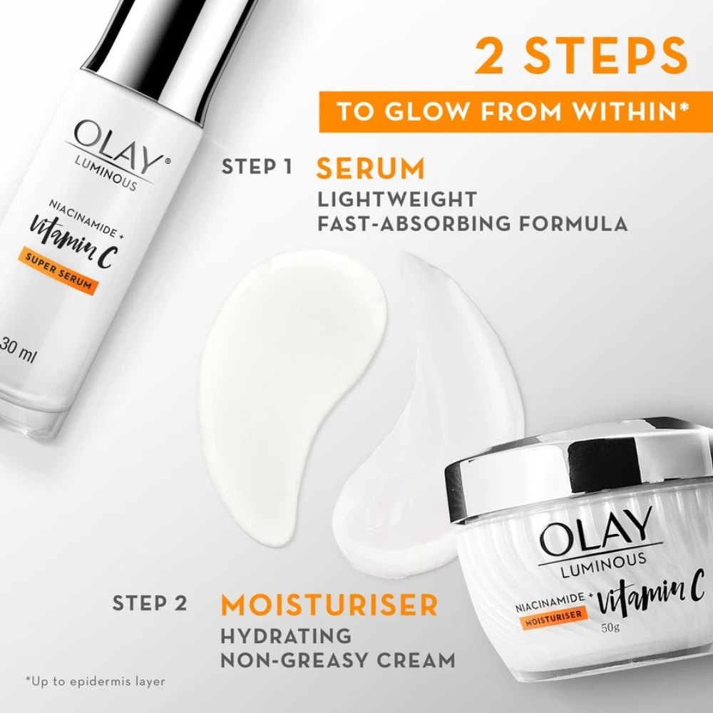 Olay Luminous Niacinamide + Vitamin C Moisturiser & Serum Set 6 Olay Luminous Niacinamide + Vitamin C Moisturiser & Serum Set - Image 4