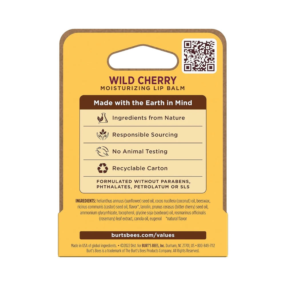 3 X Burt's Bees Wild Cherry Lip Balm 4.25g 5 3 X Burt's Bees Wild Cherry Lip Balm 4.25g - Image 3