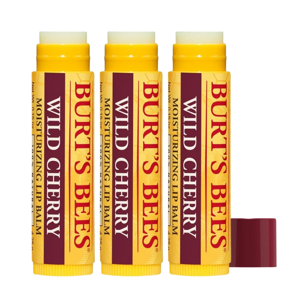 3 X Burt's Bees Wild Cherry Lip Balm 4.25g 3 3 X Burt's Bees Wild Cherry Lip Balm 4.25g
